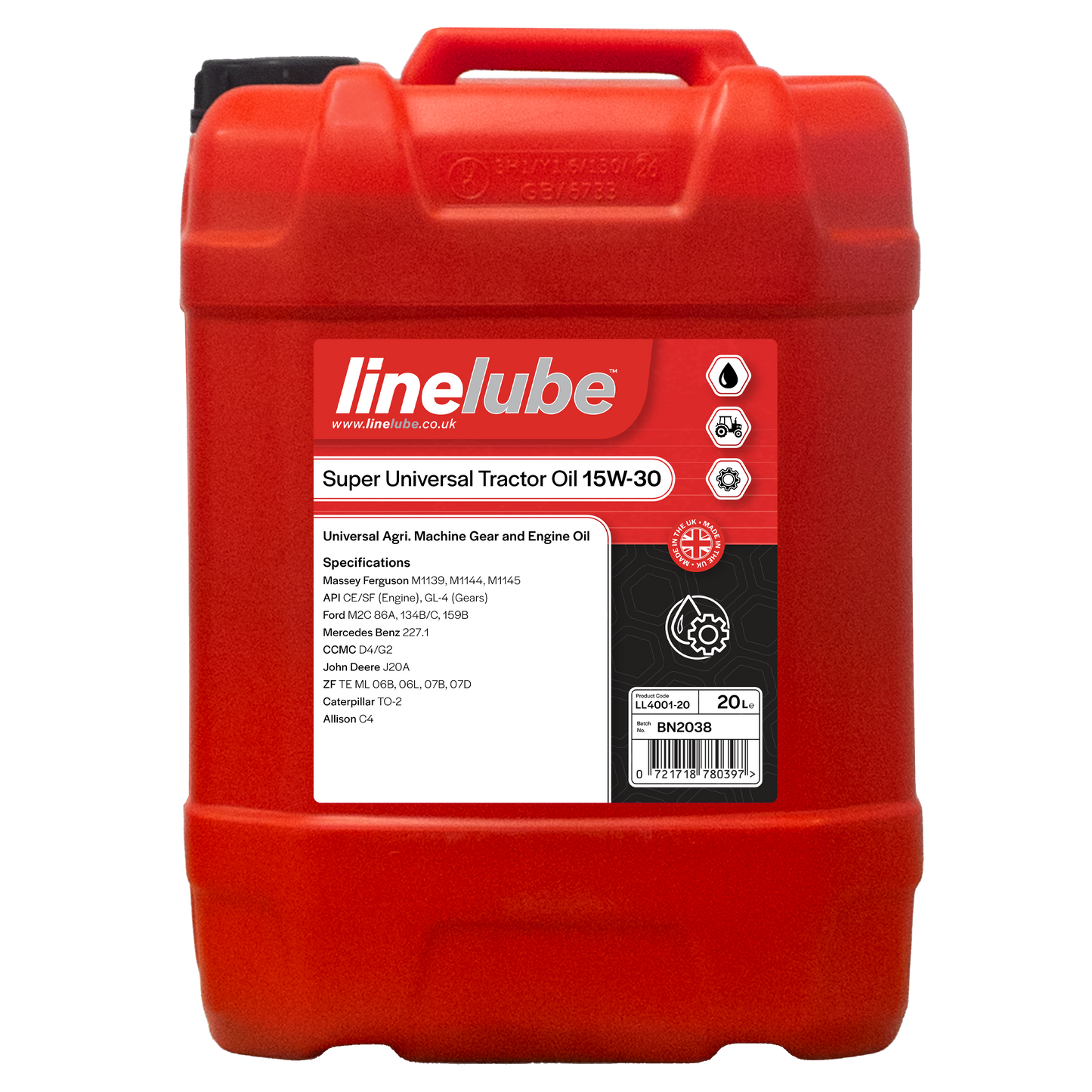 Linelube Super Universal Tractor Gear / Engine Oil 15W-30 - (20 Litres)
