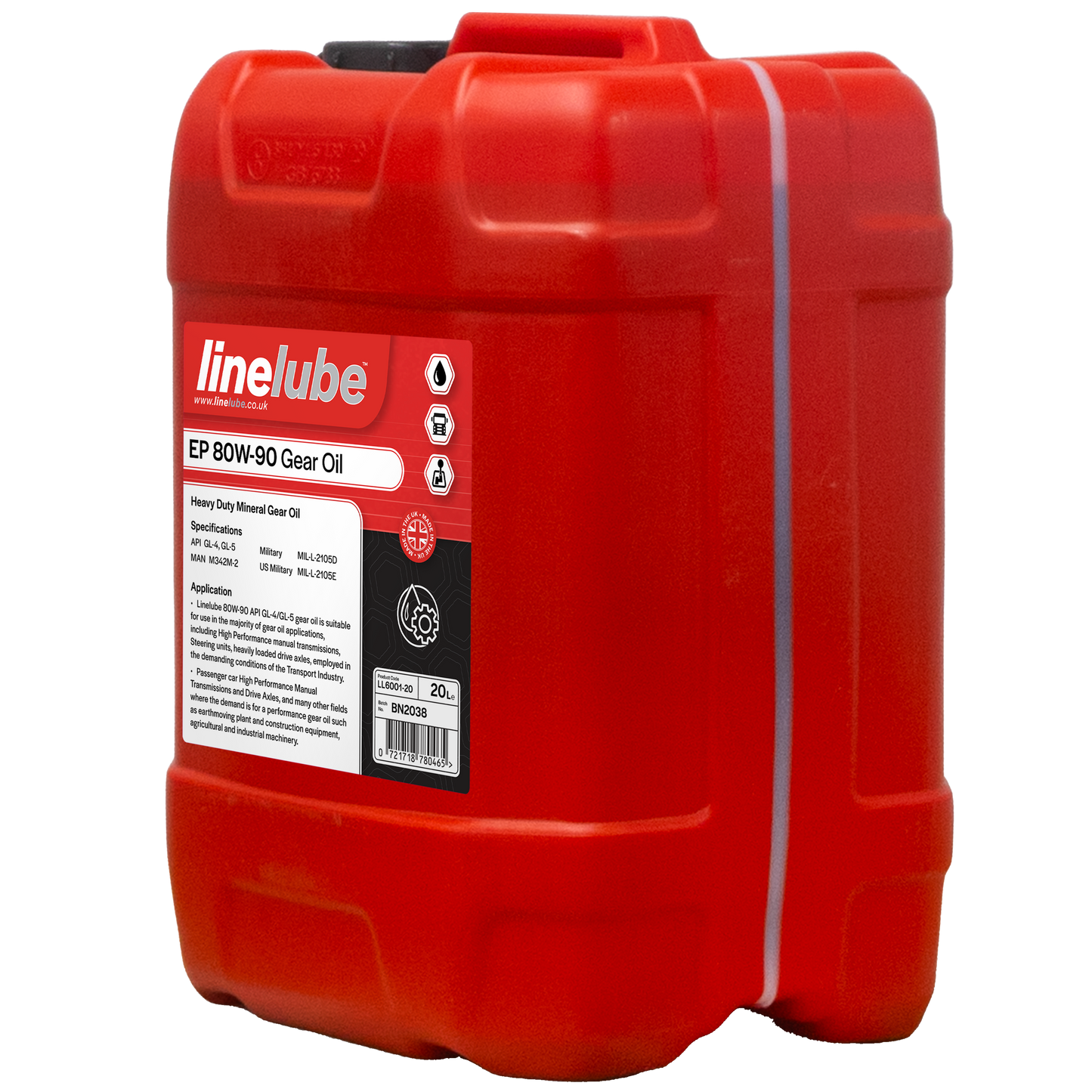 Linelube Heavy Duty Gear Oil EP 80W-90 GL4/GL5 - (20 Litres)