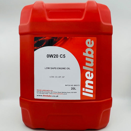 Linelube Low Saps 0W-20 Engine Oil - ACEA C5 - API SP - 20 Litres