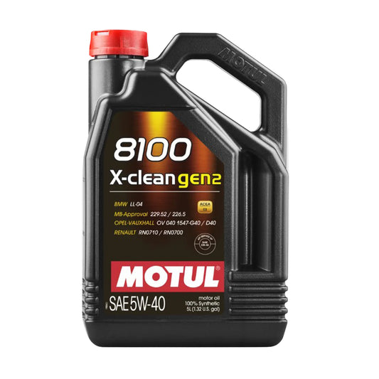 MOTUL 109762 8100 X-Clean Gen2 5W-40 Engine Oil - 5 Litres