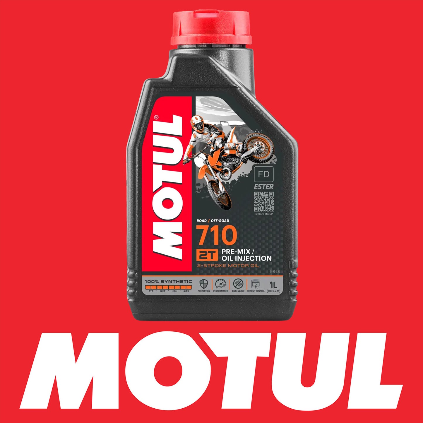 MOTUL 104034 710 2T 2 Stroke Fully Synthetic Motorcycle Engine Oil - 1 Litre