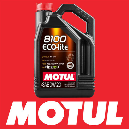 MOTUL 108536 8100 ECO-LITE 0W-20 Fully Synthetic Engine Oil - 5 Litres