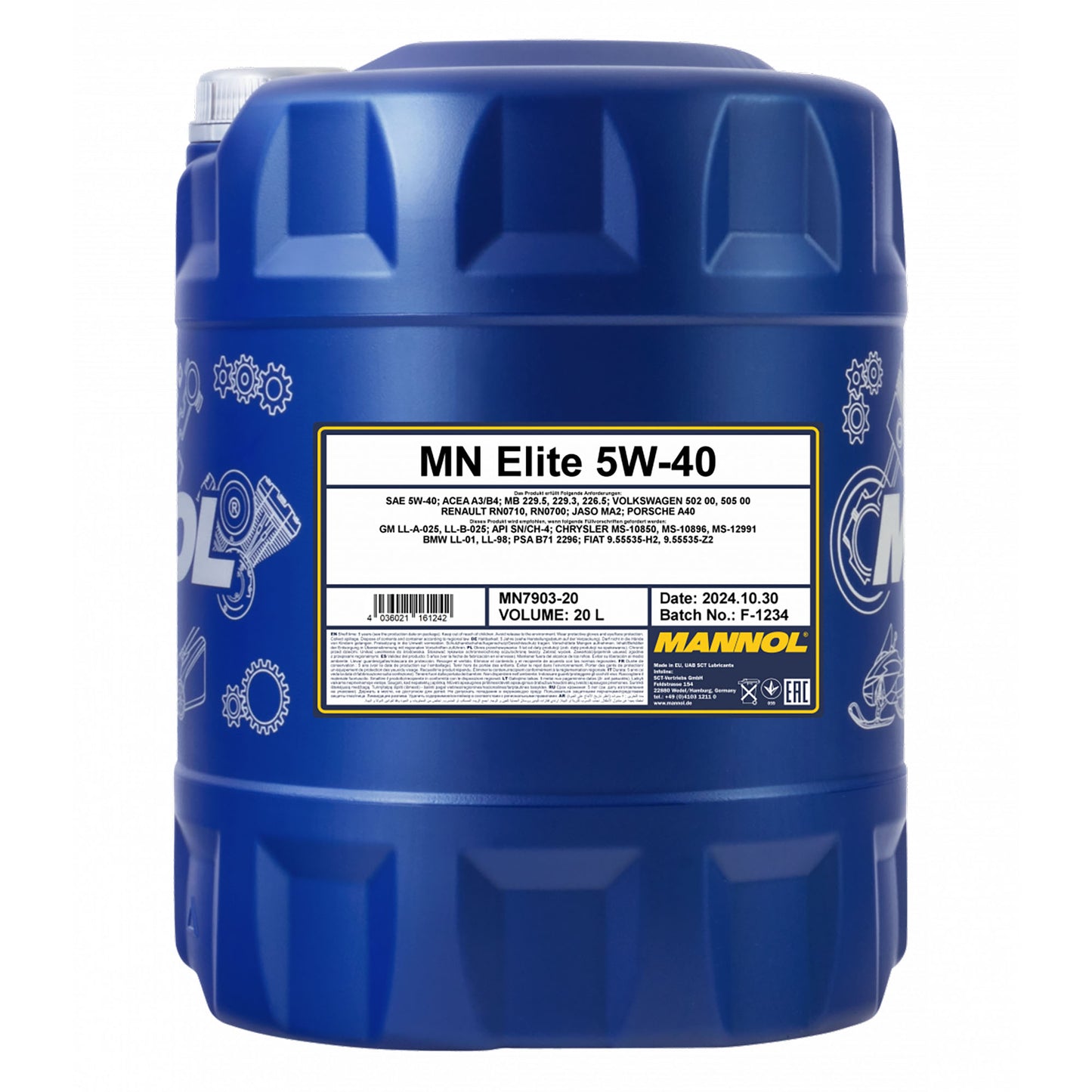 Mannol 5W-40 Elite 7903 Fully Synthetic Engine Oil - 20 Litres
