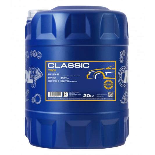 Mannol Classic 7501 10W-40 A3/B3 HC Synthetic Engine Oil - 20 Litres