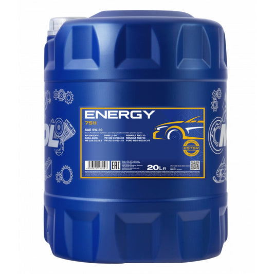 Mannol Energy 7511 5W-30 A3/B4 Fully Synthetic Engine Oil - 20 Litres