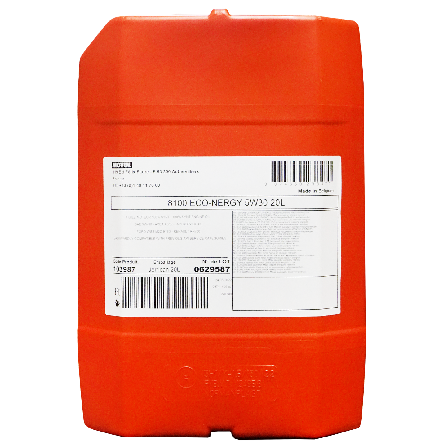 MOTUL 103987 8100 Eco-Nergy 5W-30 Engine Oil - 20 Litres