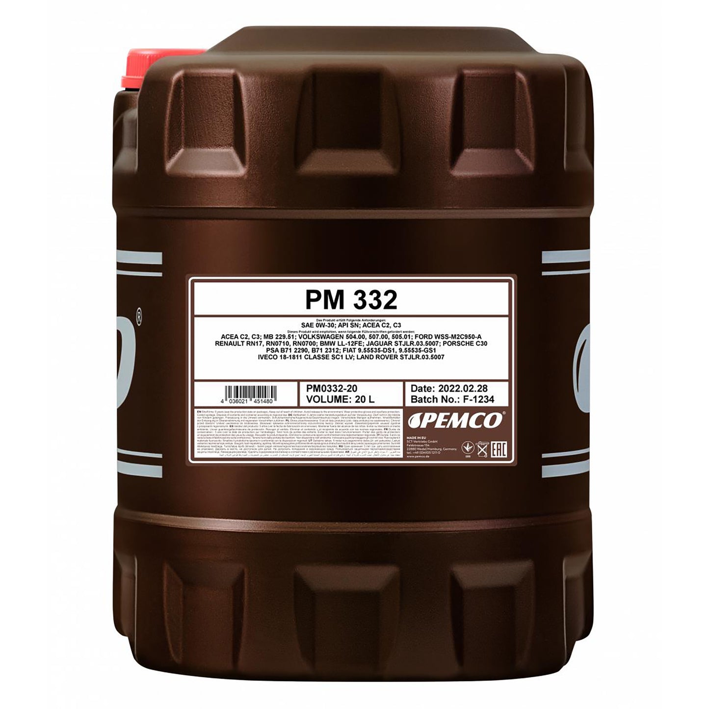 PEMCO 332 0W-30 Long Life Synthetic Engine Oil - 20 Litre