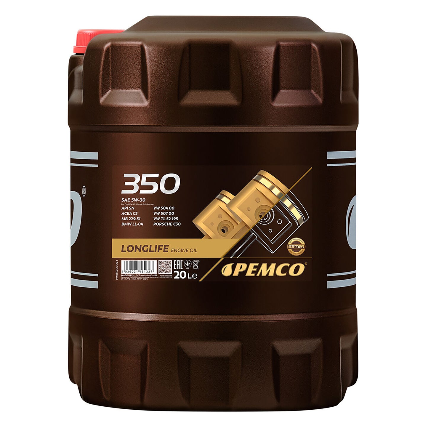 PEMCO 350 5W-30 Long Life Engine Oil For VW/BMW/Mercedes/Porsche - 20 Litres