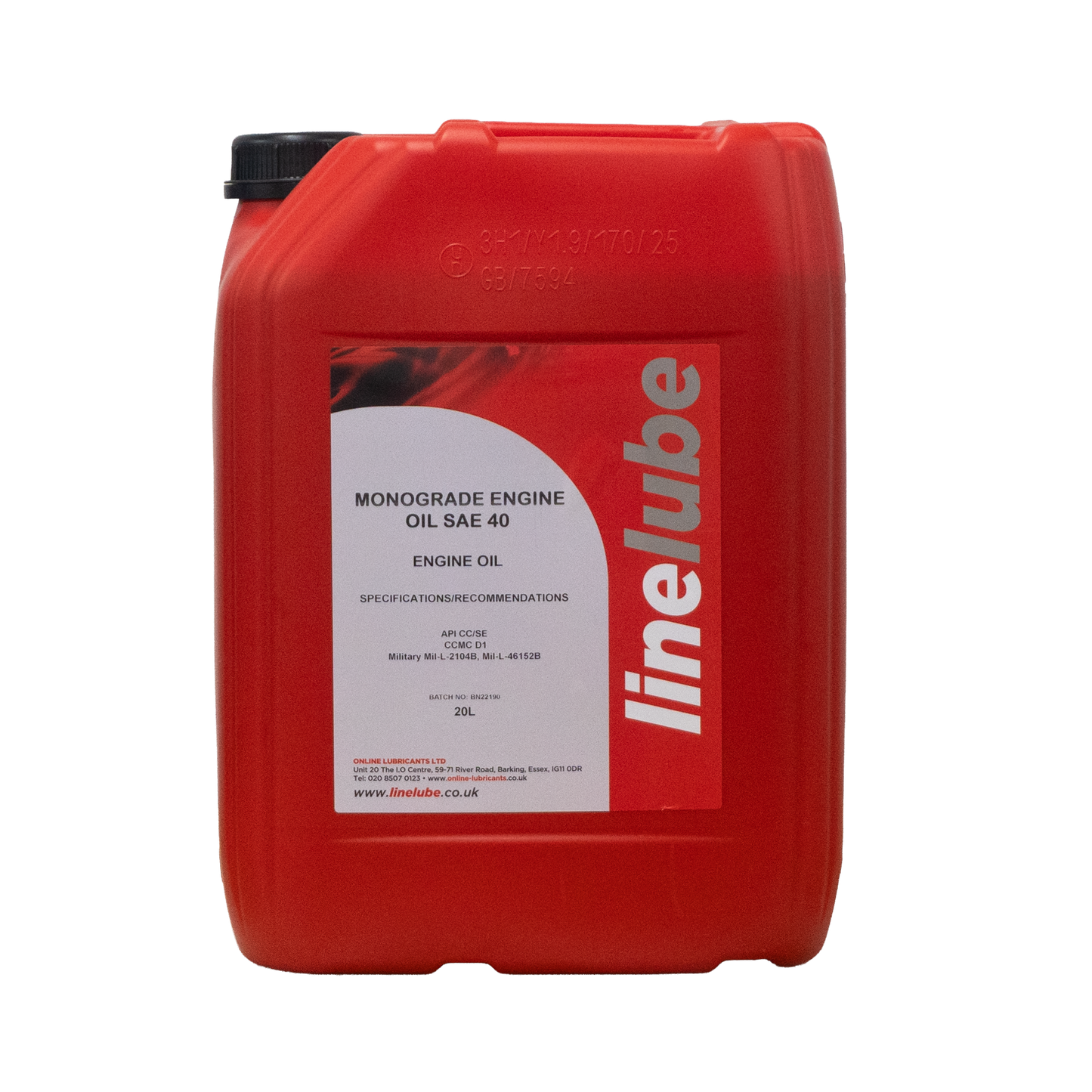 Linelube SAE 40 Monograde Engine Oil (20 Litres)