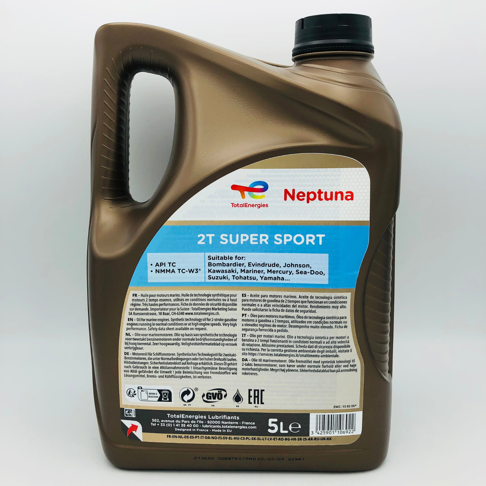 Total Neptuna 2T Supersport 2 Stroke Oil For Marine Engines - 5 Litre