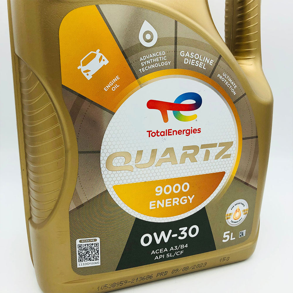 TotalEnergies Quartz 9000 Energy oil container on a white background