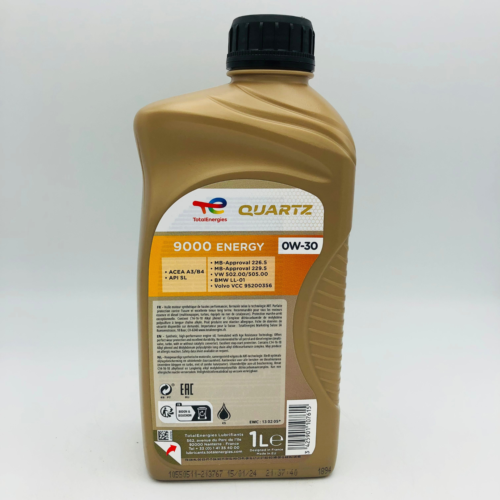 Total Quartz 9000 Energy 0W-30 Engine Oil - 1 Litre