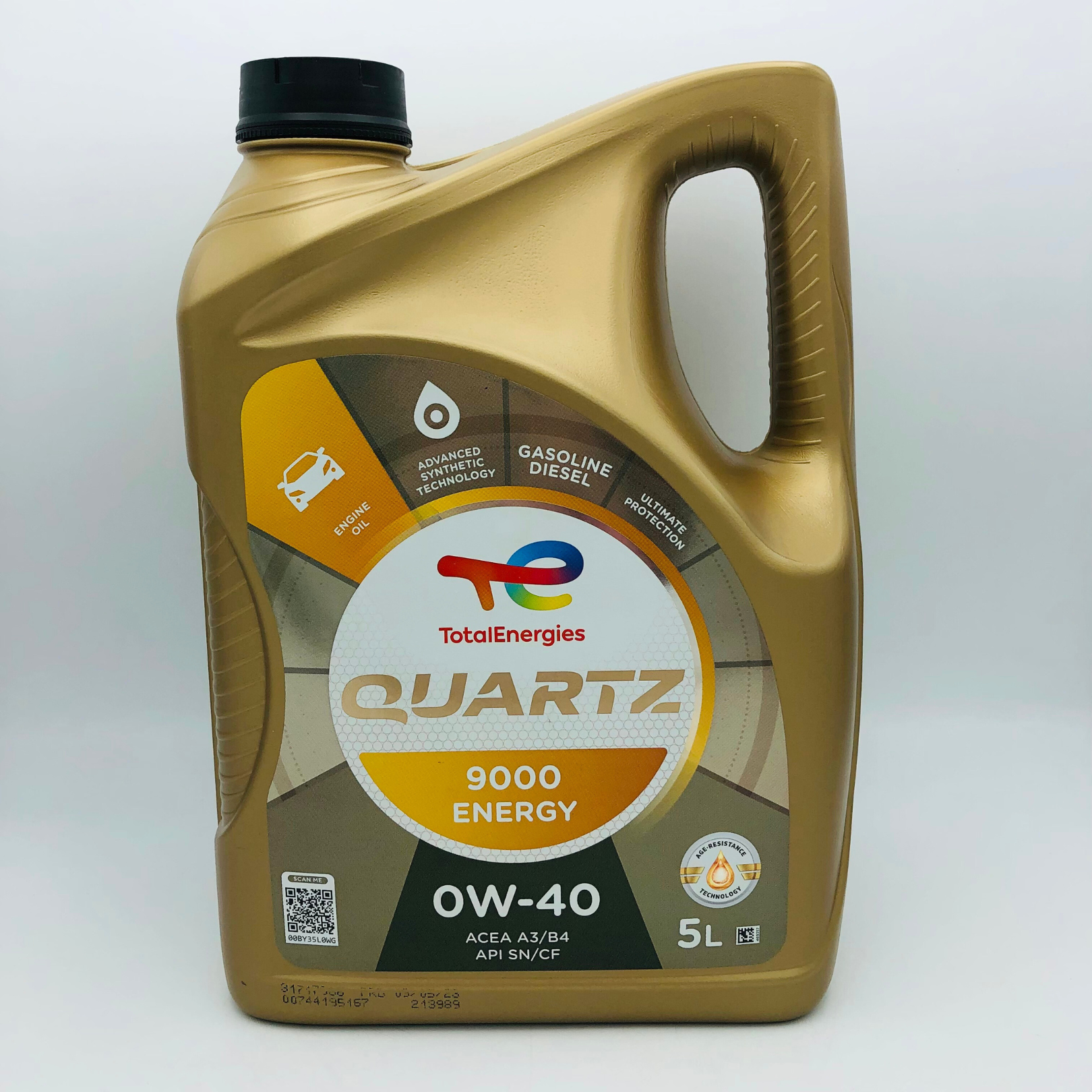 Total Quartz 9000 Energy 0w40 5L Front Label