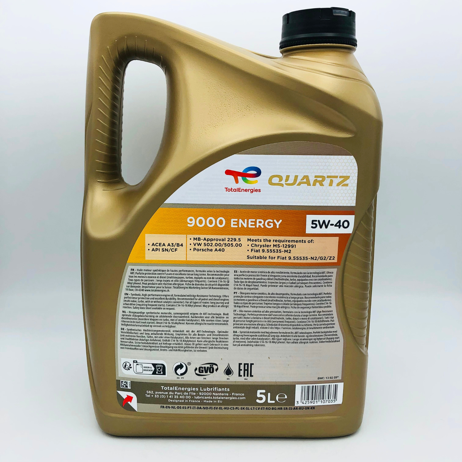 Total Quartz 9000 Energy 5W-40 Engine Oil - 5 Litres