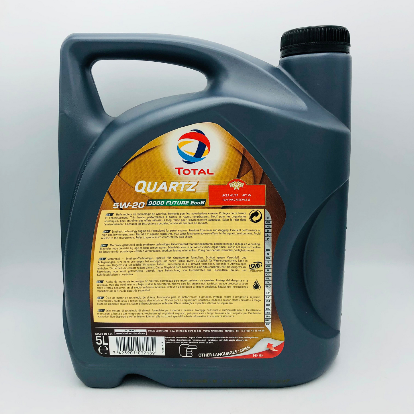 Total Quartz 9000 Future EcoB Back Label