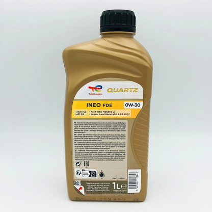 Total Quartz FDE 0W30 1 Litre Back Label 