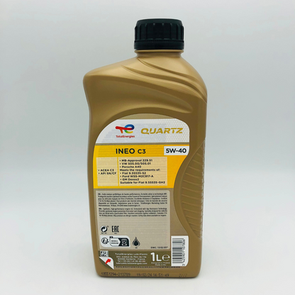 Total Quartz INEO C3 5W-40 Engine Oil - 1 Litre