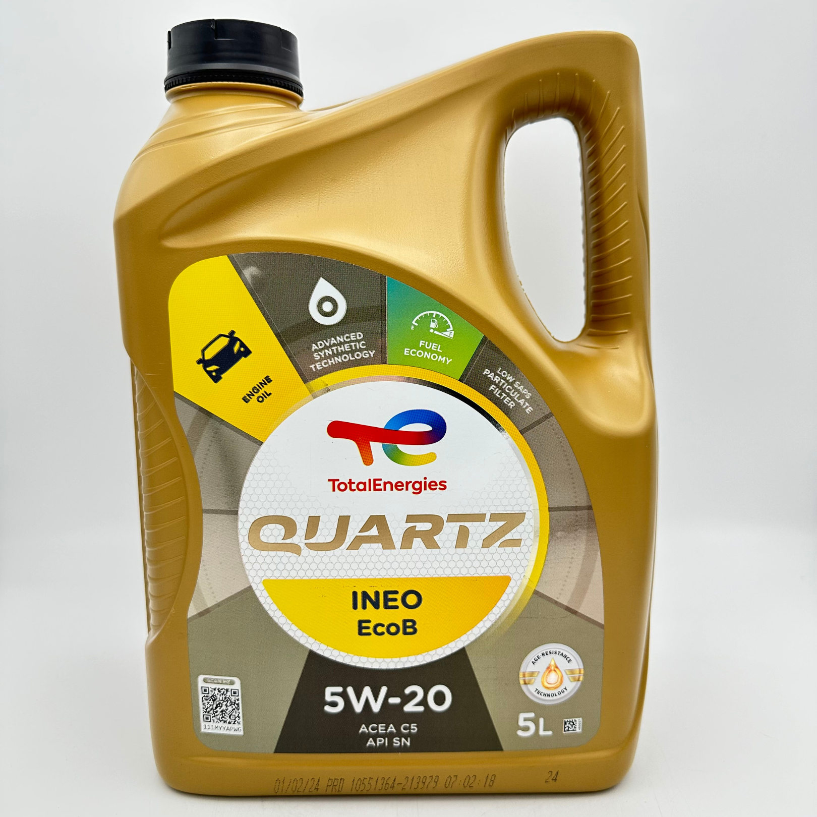 Total Quartz INEO EcoB 5W-20 Synthetic Engine Oil - 5 Litres