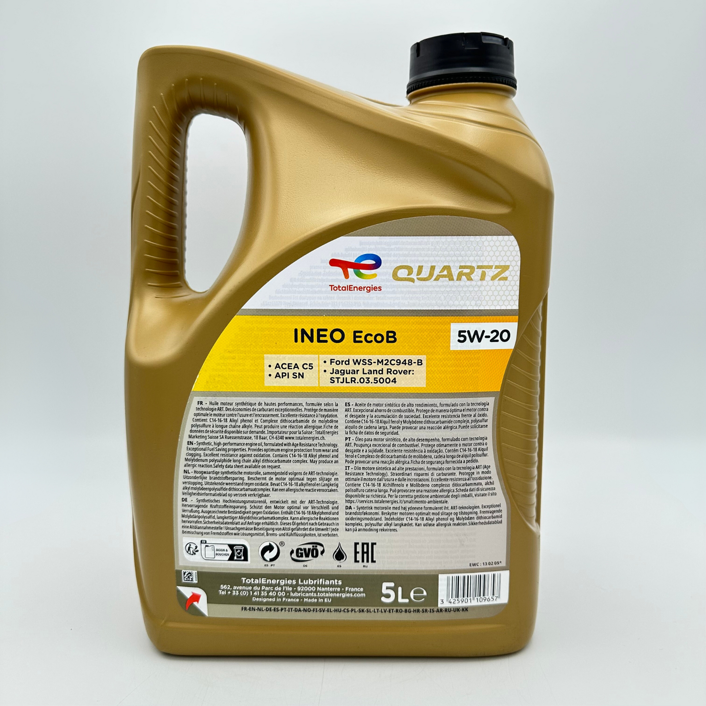 Total Quartz INEO EcoB 5W-20 Synthetic Engine Oil - 5 Litres