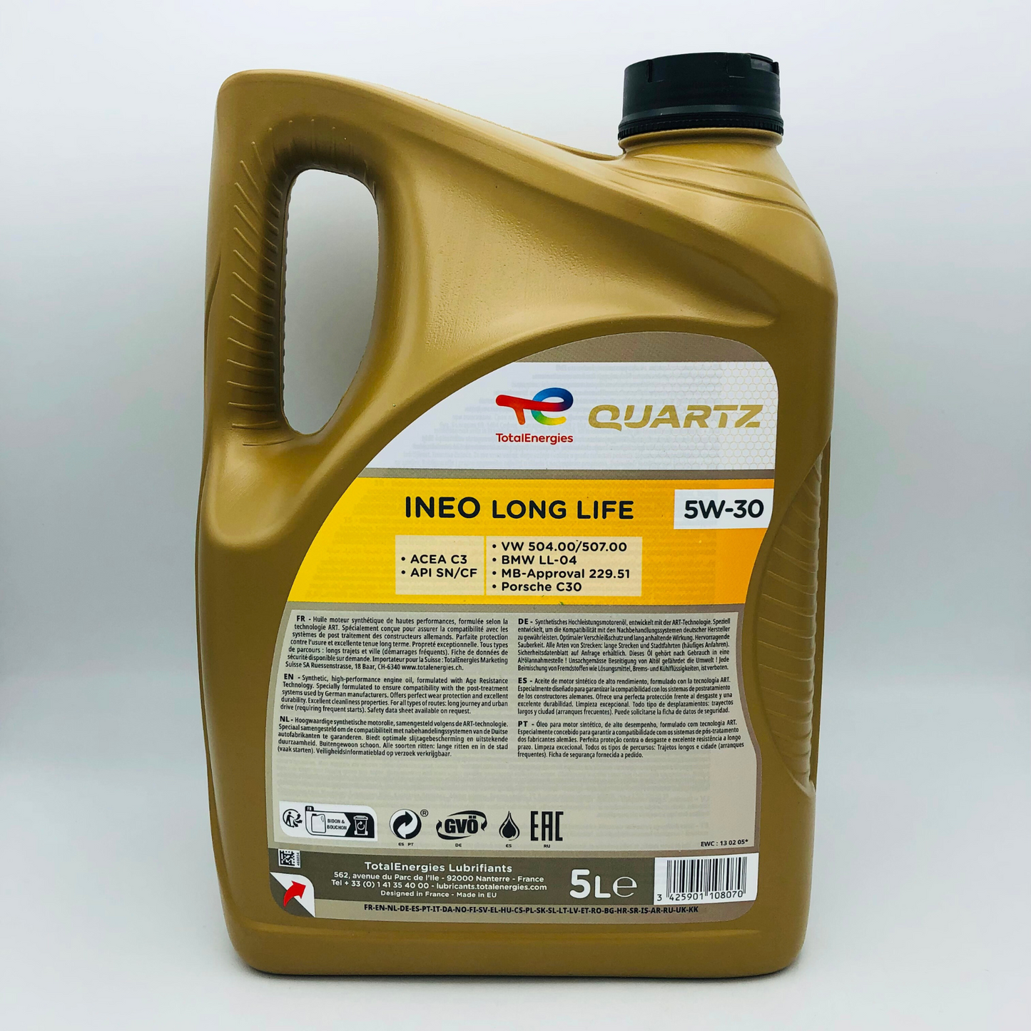 Total Quartz INEO Long Life 5W-30 Synthetic Engine Oil - 5 Litres