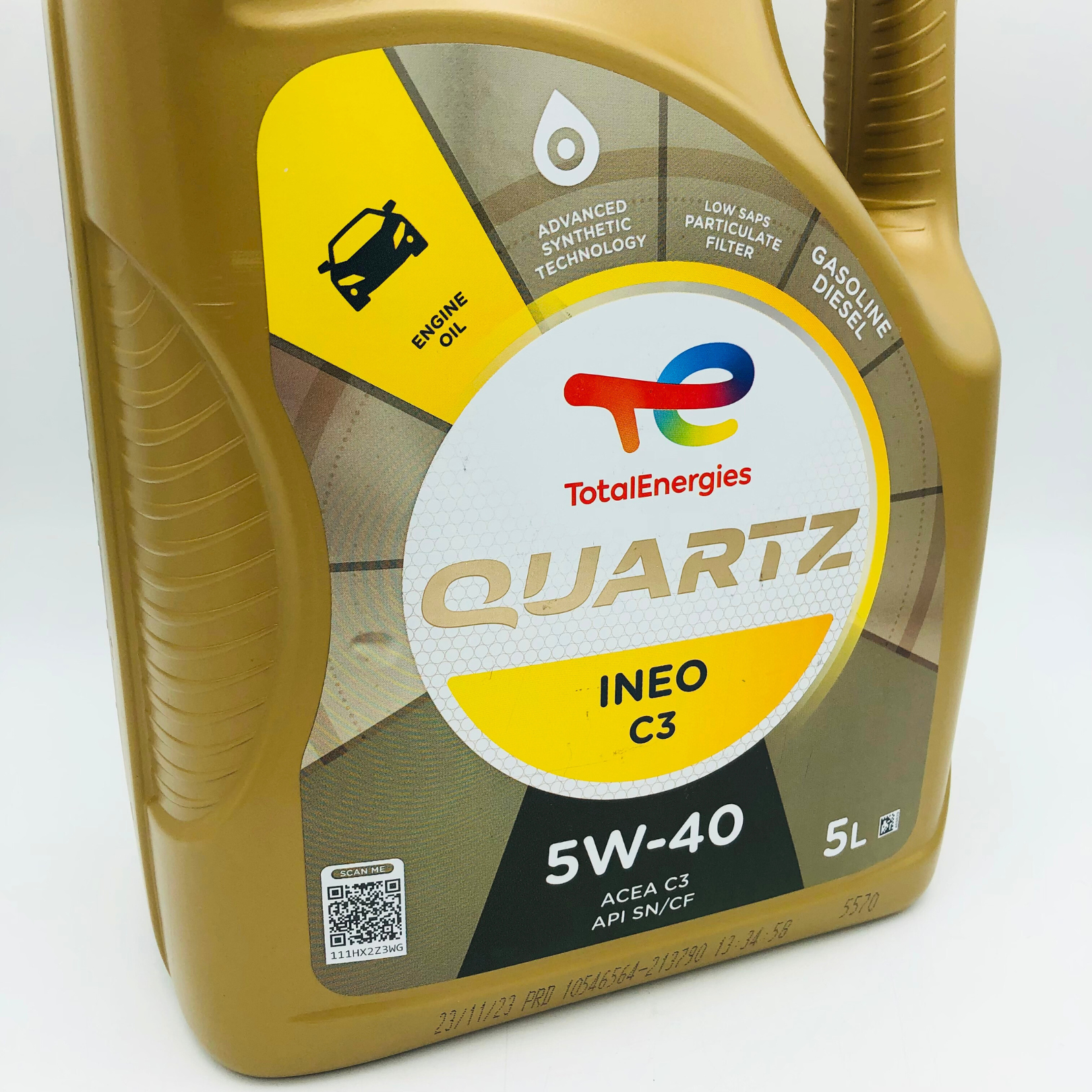 Total Quartz Ineo C3 5W40 5L Side Profile 1