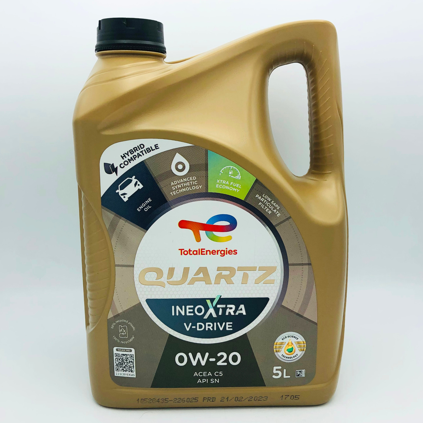 Total Quartz Ineo XTRA Vdrive 0W20 5 Litre Front Label