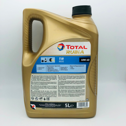 Total Rubia TIR 8600 Synthetic Based 10W-40 Diesel Engine Oil - 5 Litres