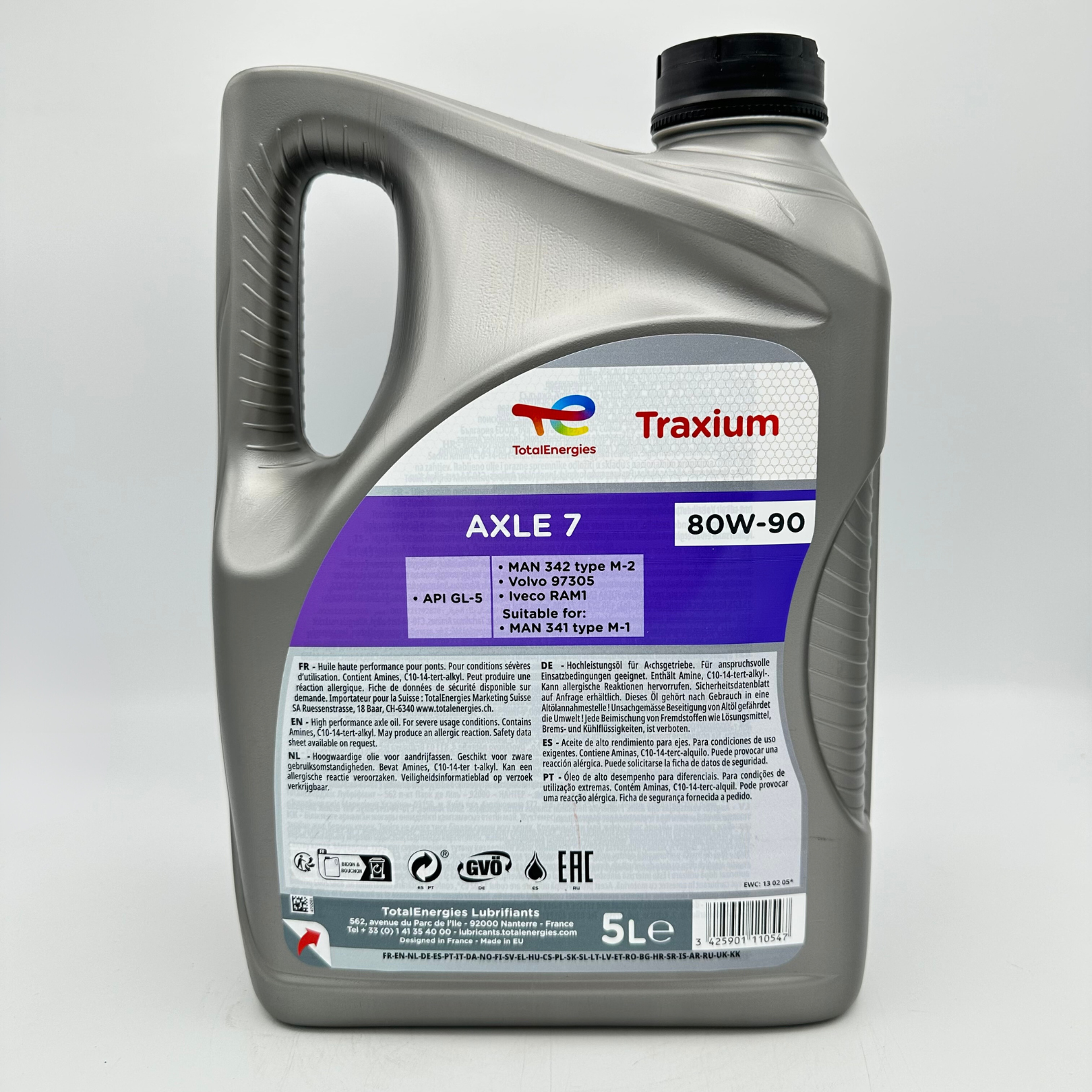 Total Traxium Axle 7 80W-90 Label