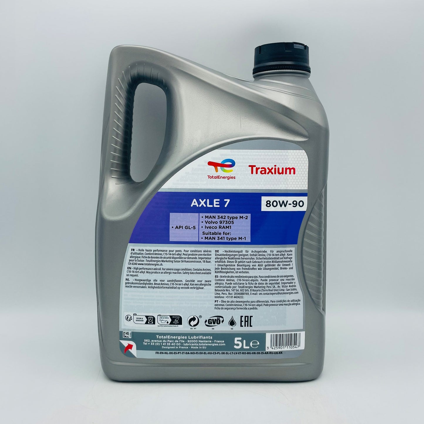 5L TotalEnergies Traxium Axle 7 80W-90 Mineral Gear / Transmission Oil - 5 Litre