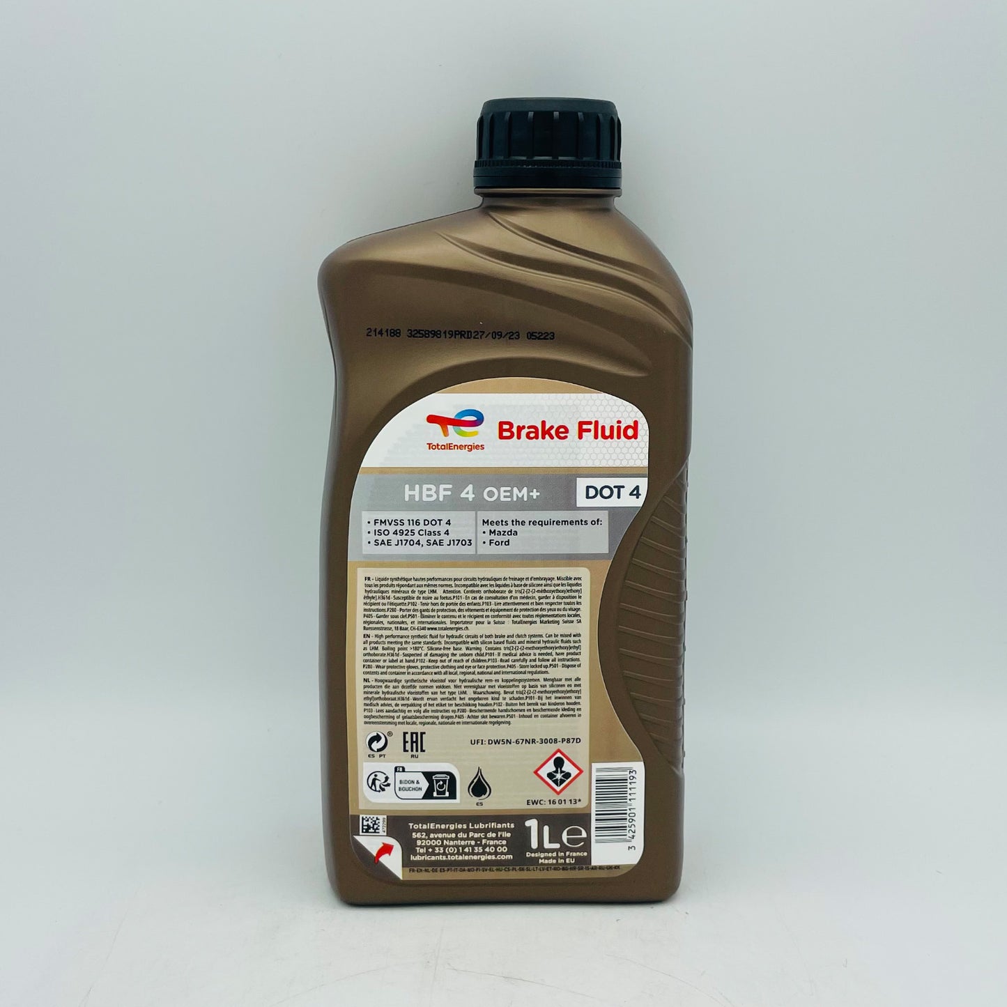 1L TotalEnergies HBF 4 OEM+ DOT 4 Synthetic Brake/Clutch Fluid - 1 Litre