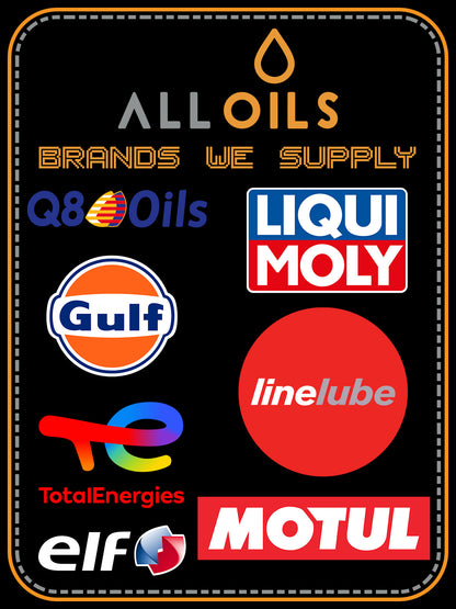 Logos of various oil brands on a black background