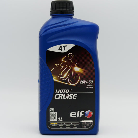ELF Moto 4 Cruise 20W-50 Motorcycle 4-Stroke Mineral Engine Oil - 1 Litre