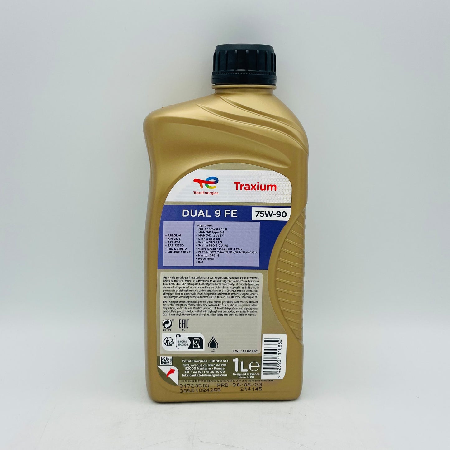 1L TotalEnergies Traxium Dual 9 FE 75W-90 Fully Synthetic Gear Oil - 1 Litre