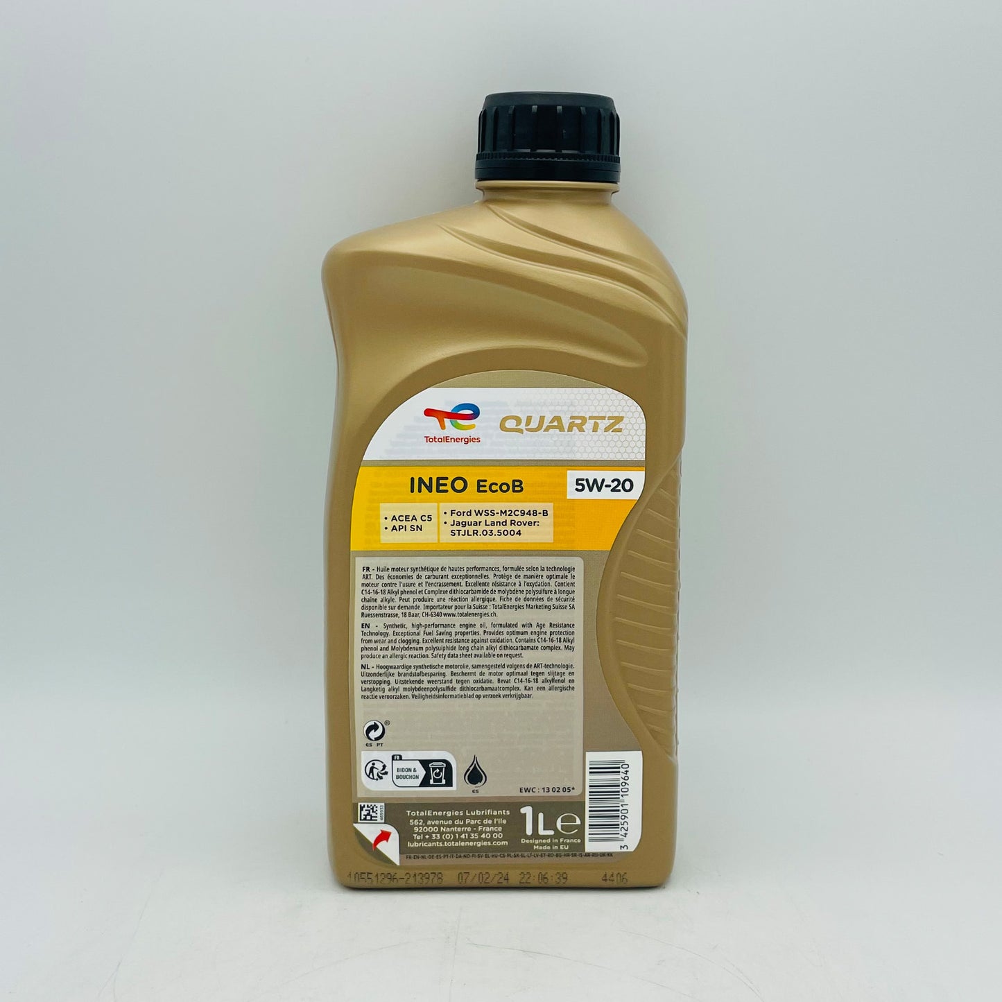 1L TotalEnergies Quartz INEO ECOB (Ford EcoBoost) 5W-20 Engine Oil - 1 Litre