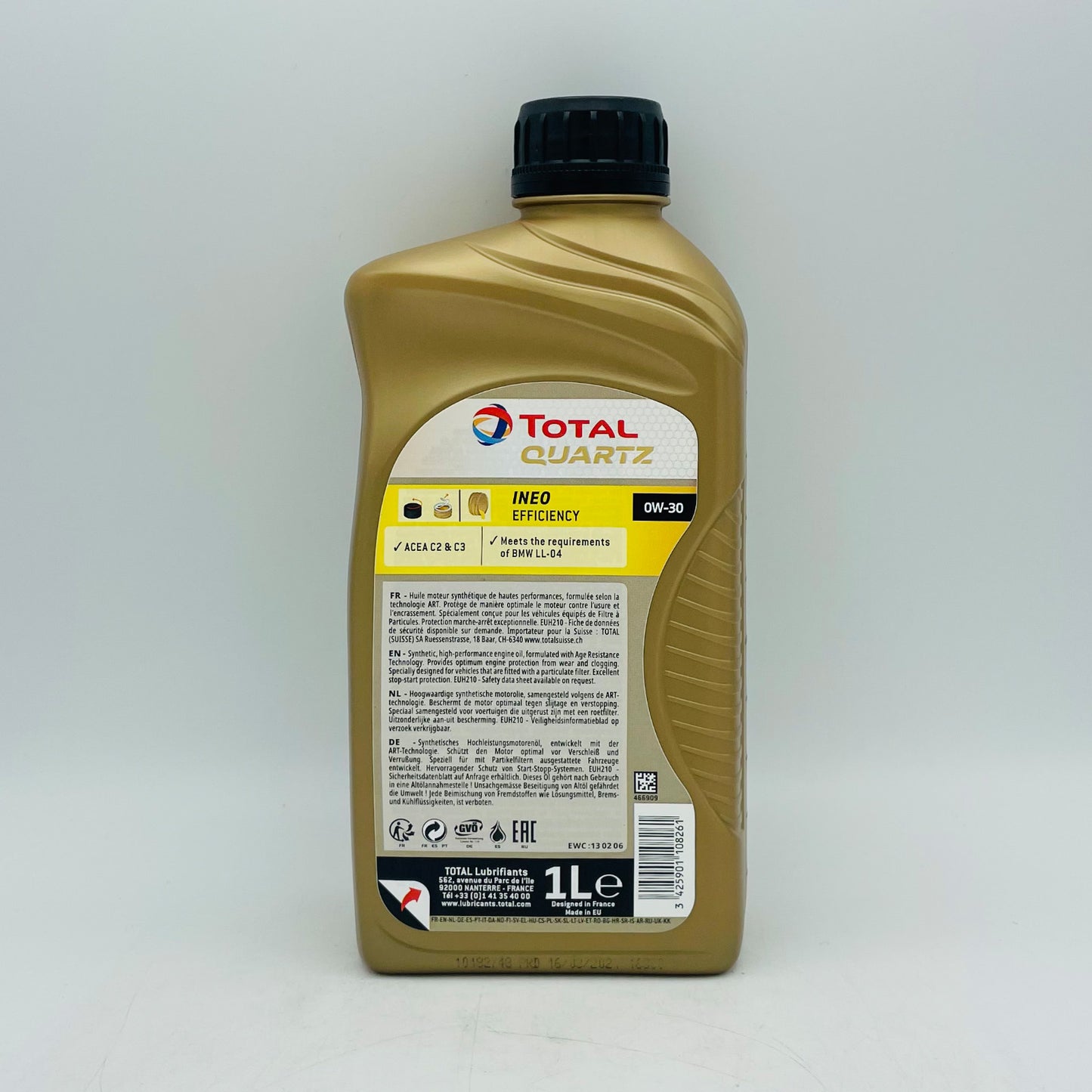 1L TotalEnergies Quartz INEO Efficiency 0W-30 Engine Oil - 1 Litre
