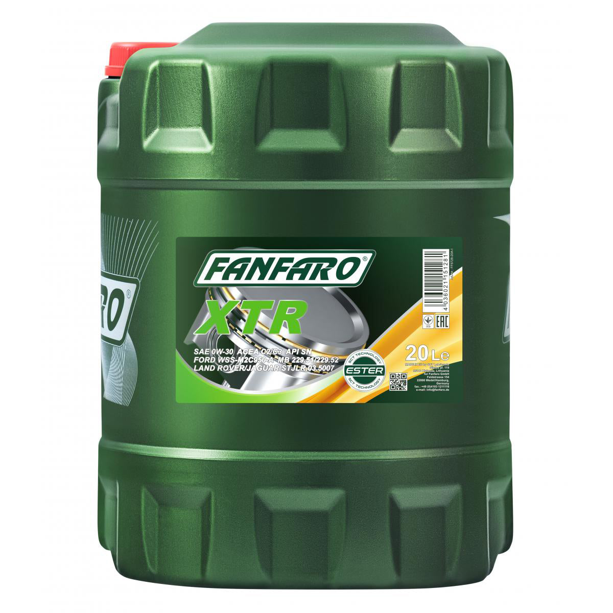 Fanfaro XTR 0W30 20 Litres Front Label
