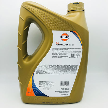 Gulf Formula GX 5W-30 Synthetic Engine Oil for Mercedes, BMW & VW - 5 Litres