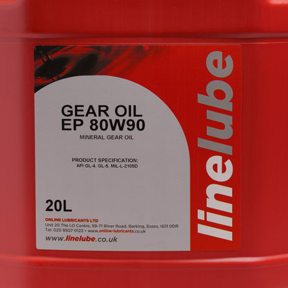 Linelube Heavy Duty Gear Oil EP 80W90 GL4/GL5 - 20 Litres Label