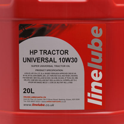 Linelube HP Tractor Super Universal Tractor Oil 10W-30 - 20 Litres Label