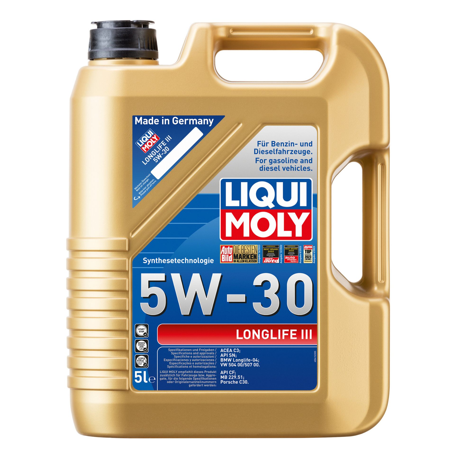 Liqui Moly 20822 Longlife III 5W-30 ACEA C3 Engine Oil - 5 Litres