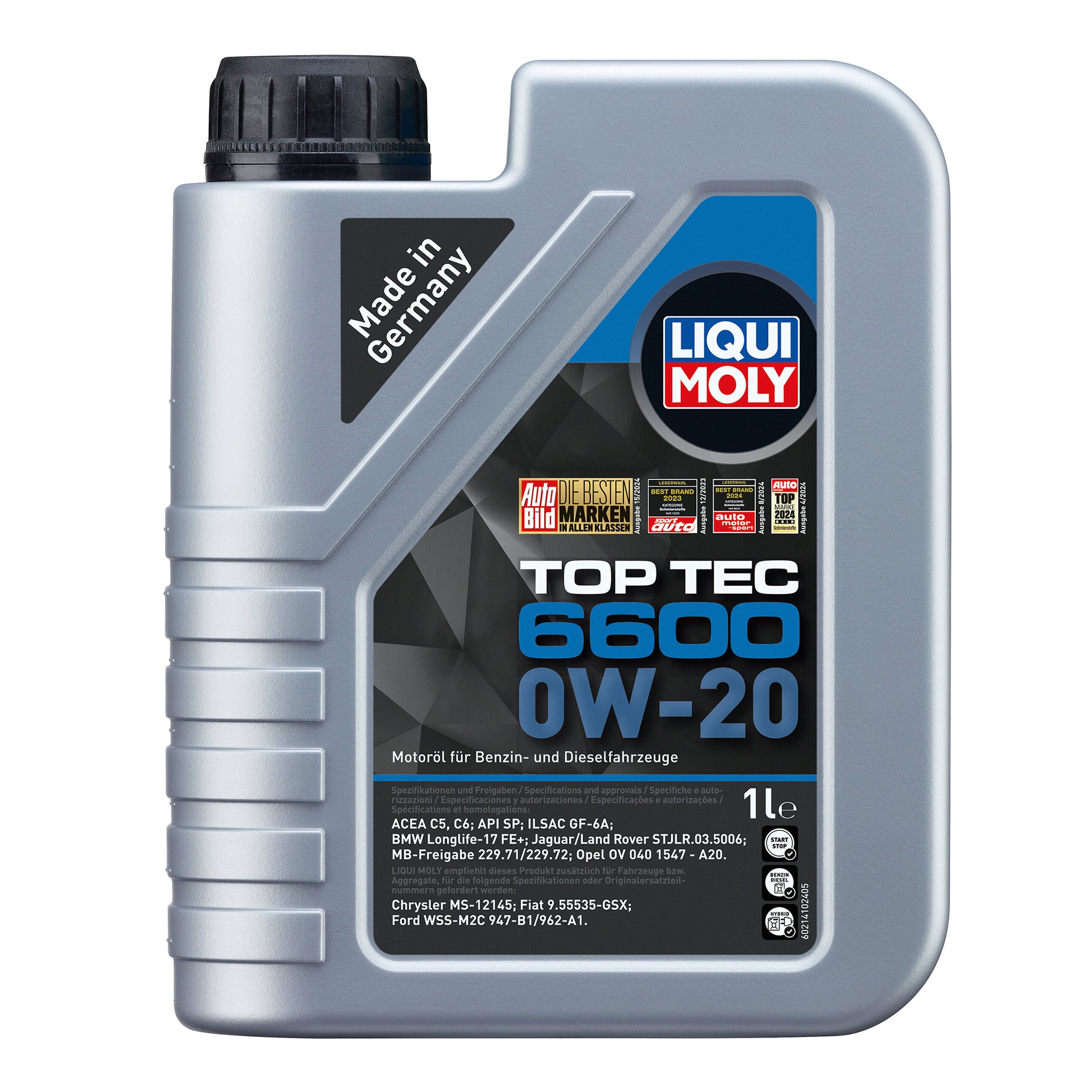 Liqui Moly 21410 Top Tec 6600 0W-20 ACEA C5/C6 Engine Oil - 1 Litre