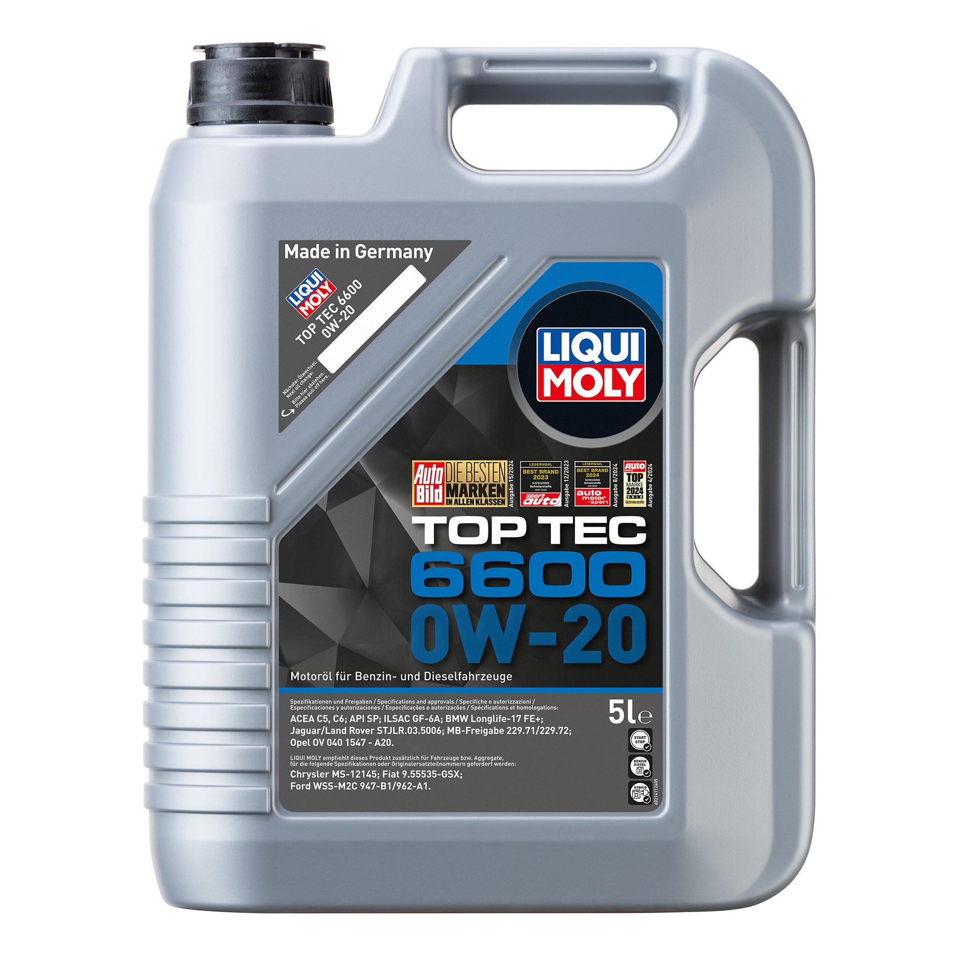 Liqui Moly 21411 Top Tec 6600 0W-20 ACEA C5/C6 Engine Oil - 5 Litres