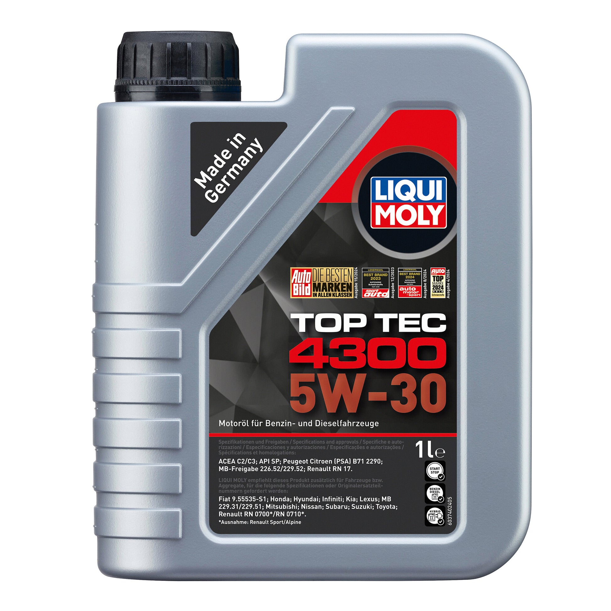 Liqui Moly 2323 Top Tec 4300 5W-30 Synthetic Tech Engine Oil - 1 Litre