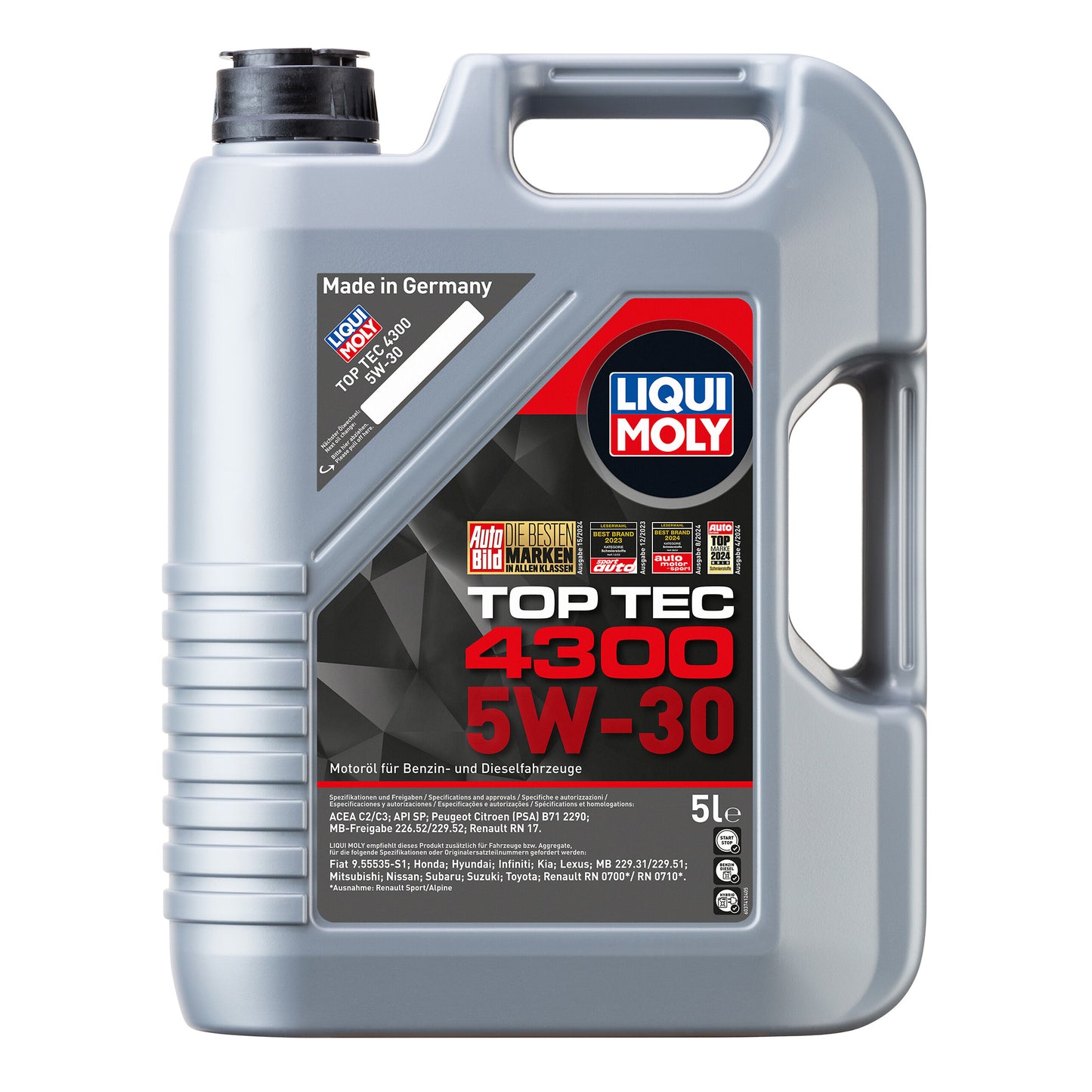 Liqui Moly 2324 Top Tec 4300 5W-30 Synthetic Tech Engine Oil - 5 Litres