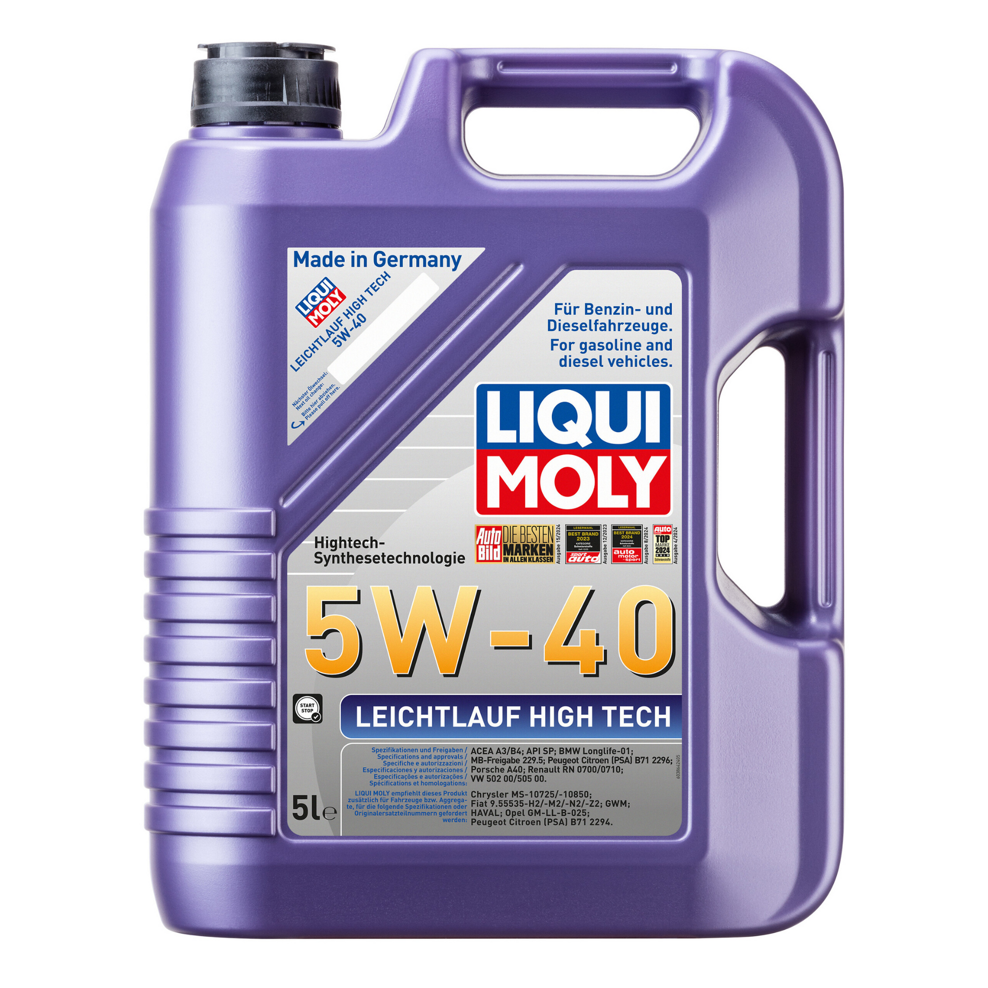 Liqui Moly 2328 Leichtlauf High Tech 5W-40 Engine Oil - 5 Litre