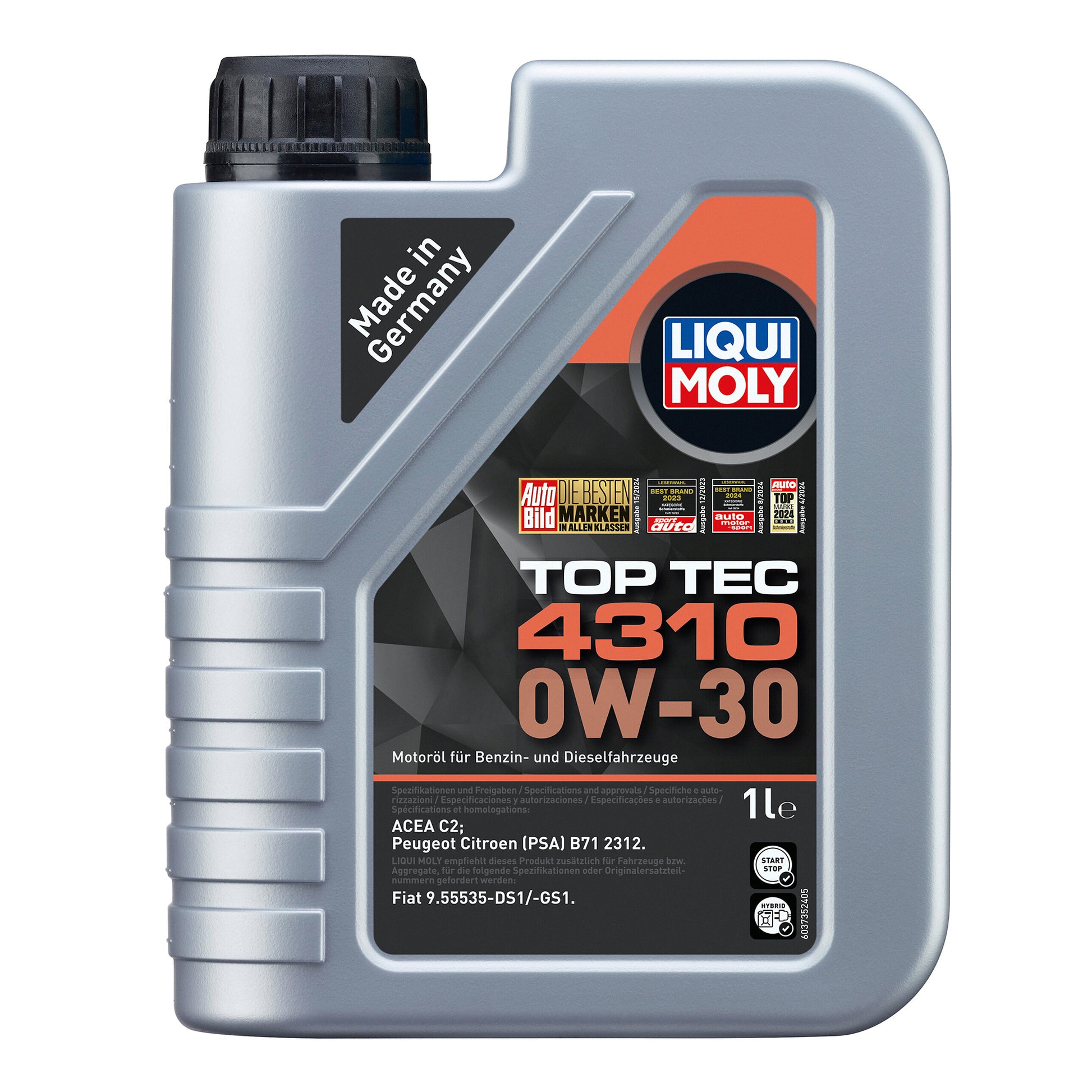 Liqui Moly 2361 Top Tec 4310 0W-30 Engine Oil All-Season ACEA C2 - 1 Litre