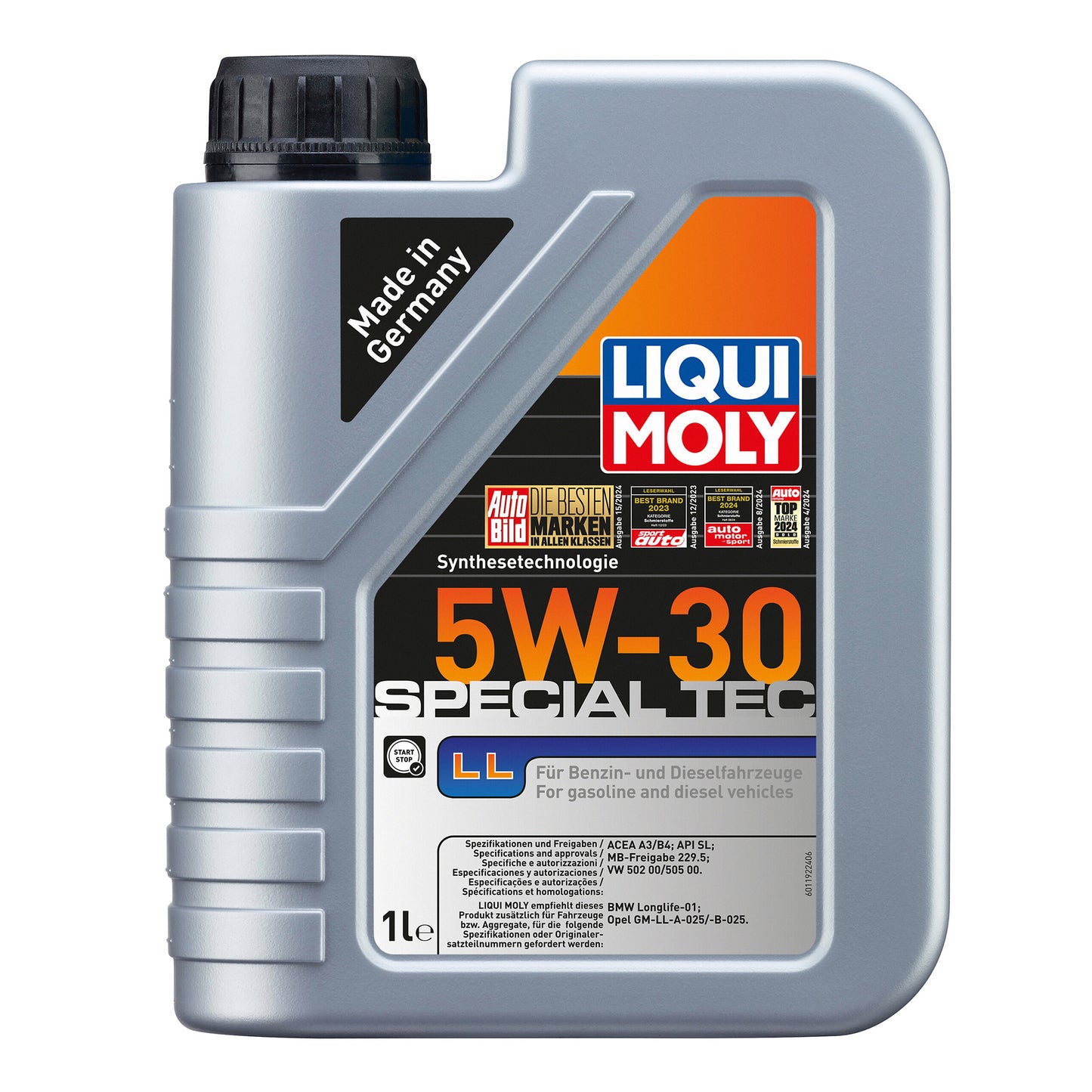 Liqui Moly 2447 Special Tec LL 5W-30 Engine Oil for Vauxhall/Opel - 1 Litre