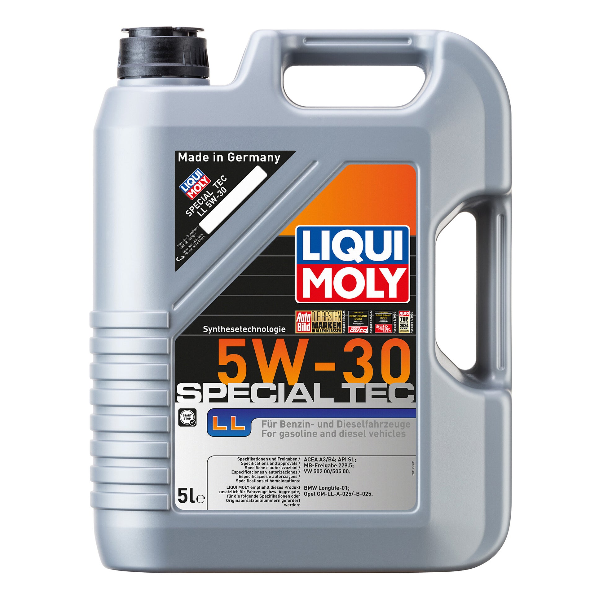 Liqui Moly 2448 Special Tec LL 5W-30 Engine Oil for Vauxhall/Opel - 5 Litres