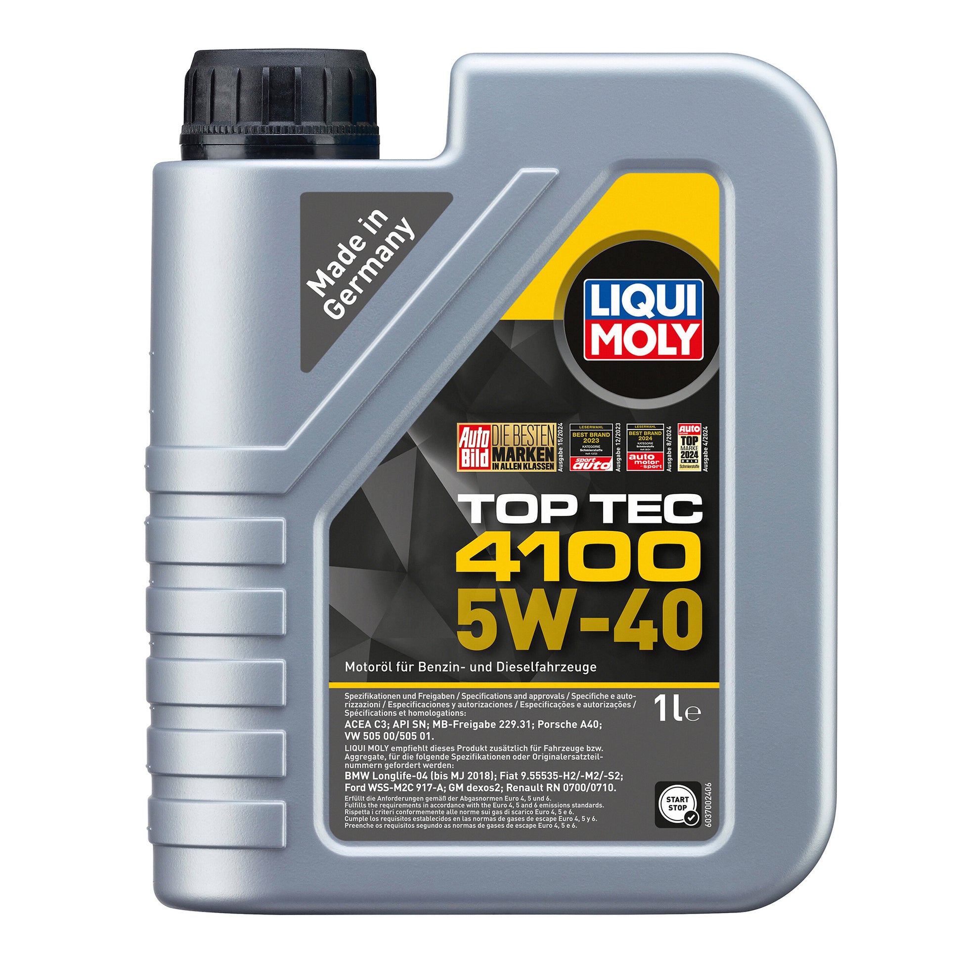 Liqui Moly 9510 Top Tec 4100 5W-40 Synthetic Technology Engine Oil - 1 Litre