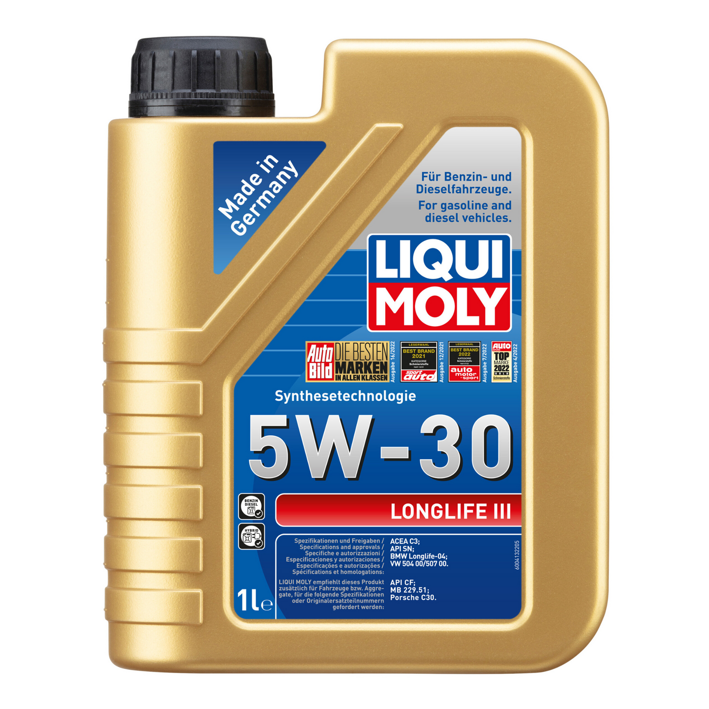 Liqui Moly 20820 Longlife III 5W-30 ACEA C3 Engine Oil - 1 Litre